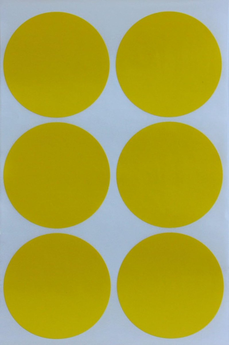 Kleurstickers 50mm - Gele codering labels - Ideaal voor organiseren - 72 stuks - ShopVlot