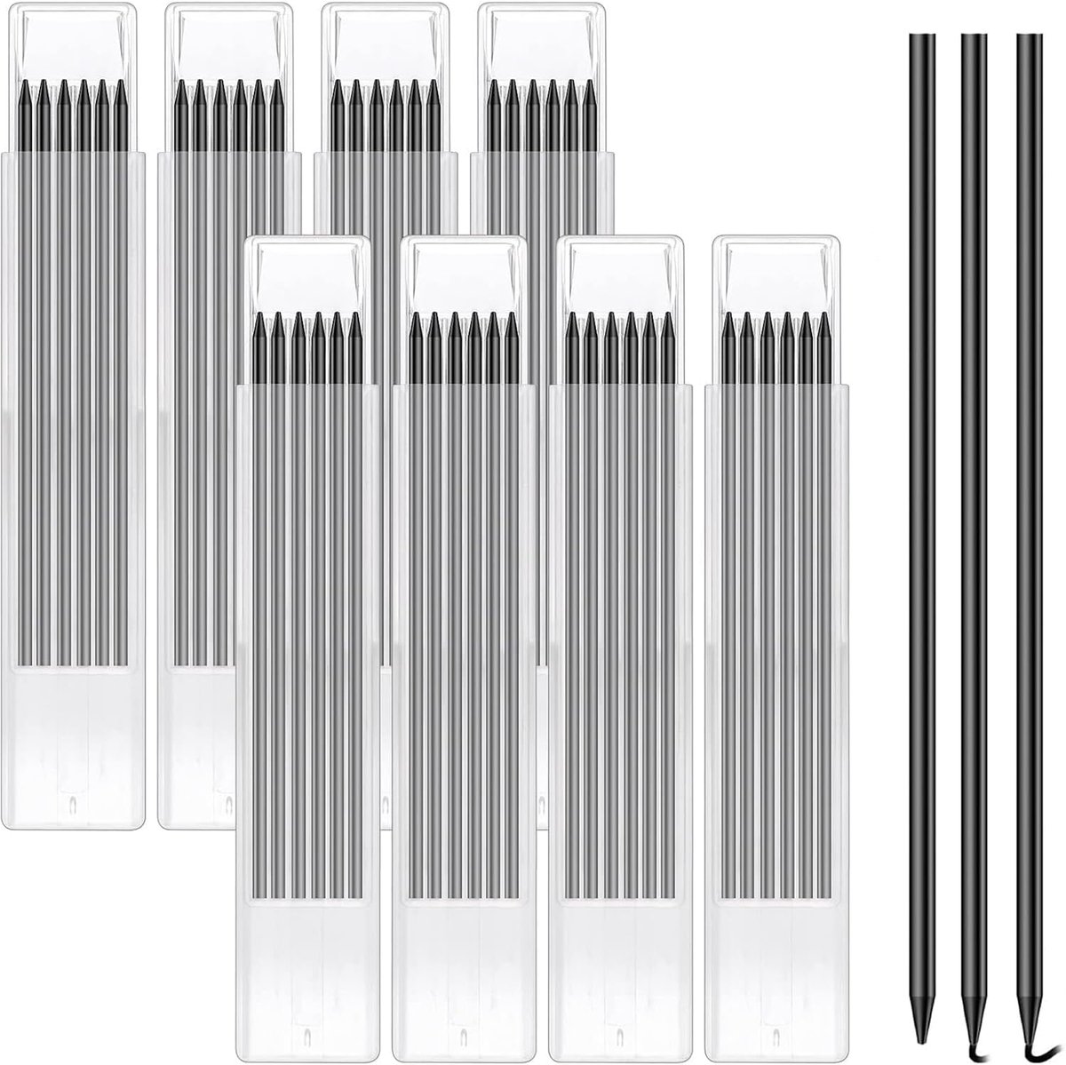 48-Pack Industriële timmerman Potlood Leads 2,8 mm - Solid Core Deep-Hole Marker Vullingen voor Houtbewerking, Bouw & Architectonische Tekening