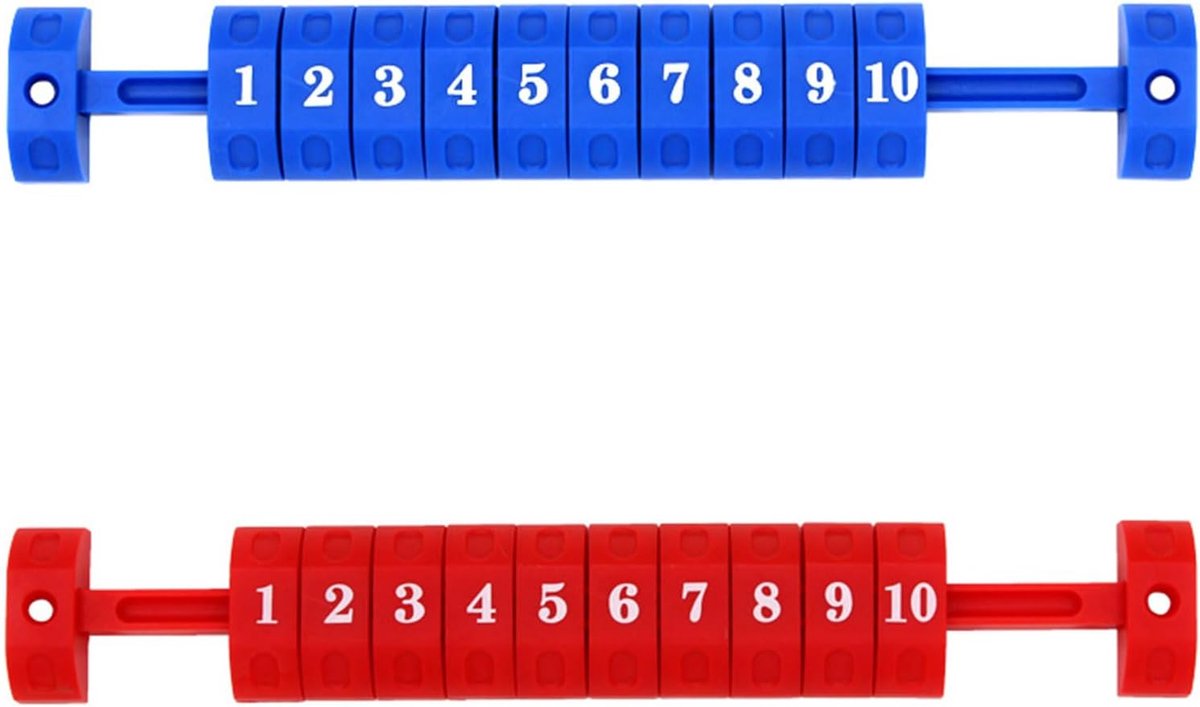 Tafelvoetbalteller, tafelvoetbalscore-indicatoren, tafelvoetbaldoelteller, 10 cijfers, voetbaltafelvoetbalteller, tafelvoetbalteller, voor standaard tafeltafels, 2 stuks (rood en blauw)