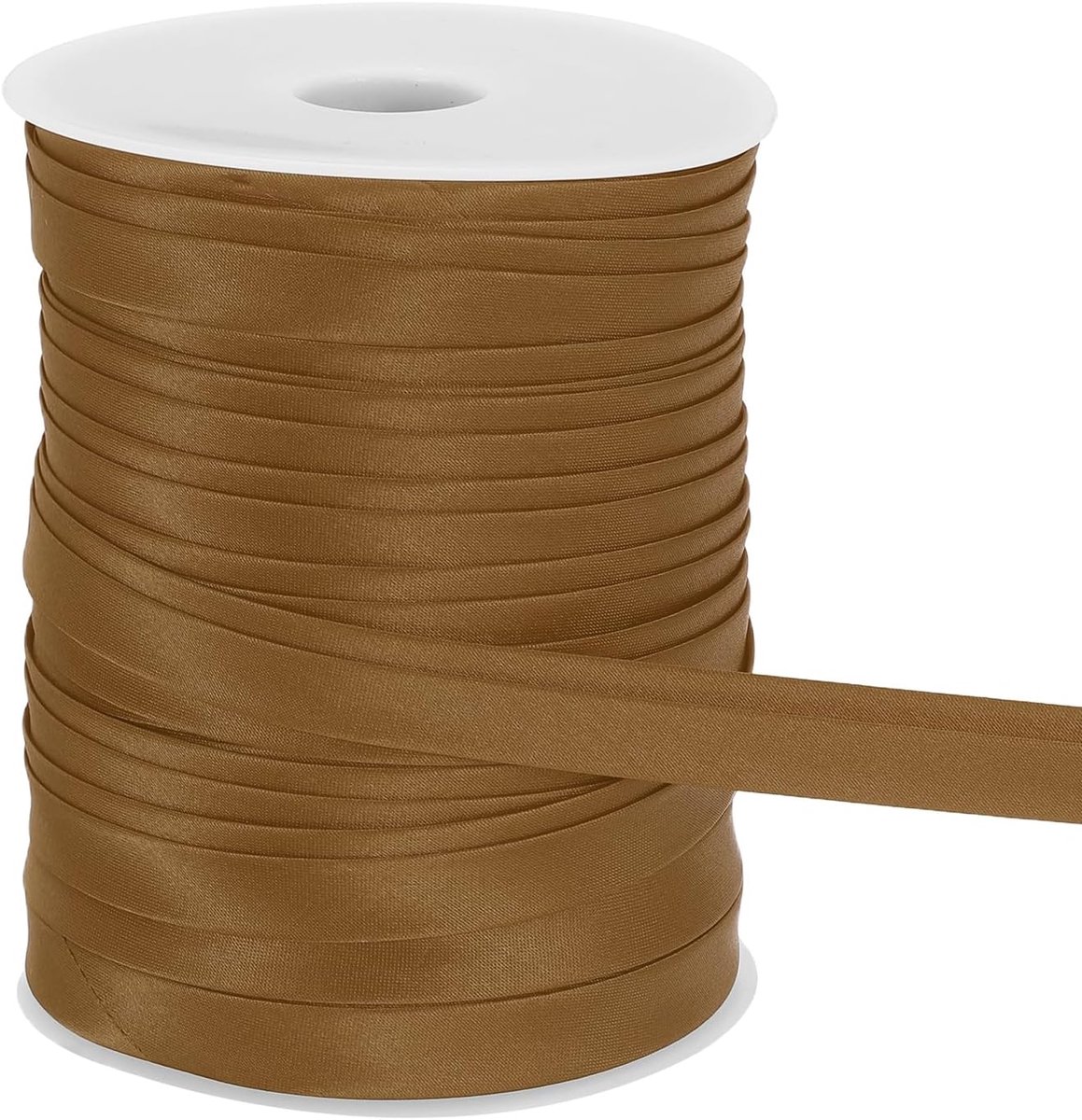 Double Fold Bias Tape voor Naaien 3/5 inch x 55 Yards Satijn Pre-Fold Continuous Binding Tape voor Naaien Quilting Hemming Binding DIY Crafts, Coffee