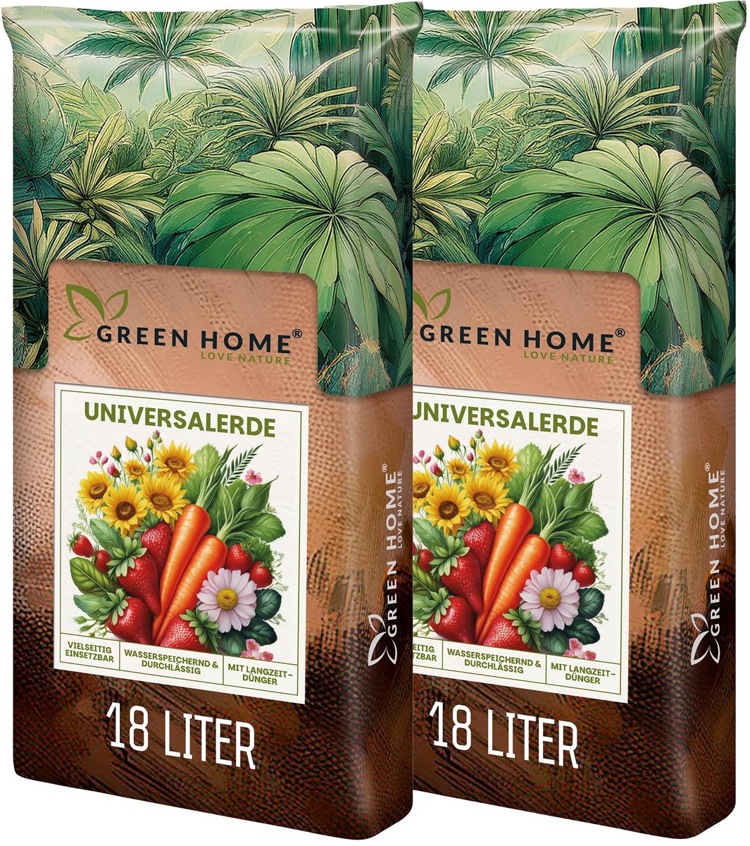 Green Home Universele potgrond - 36 liter - met perliet en kokosvezel - voor kamerplanten, balkon en tuin