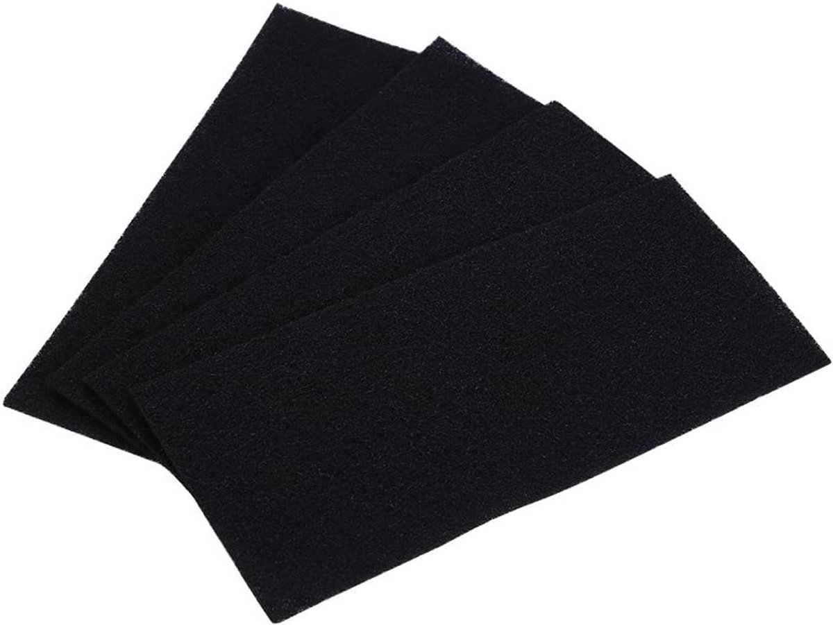 koolstoffilter, mat, 4 stuks, universele afzuig-actieve koolfilter, op maat te snijden, actieve koolfilter, filtermat, carbon afzuigkap, voor luchtreiniger, keuken, 24,3 x 10,5 cm