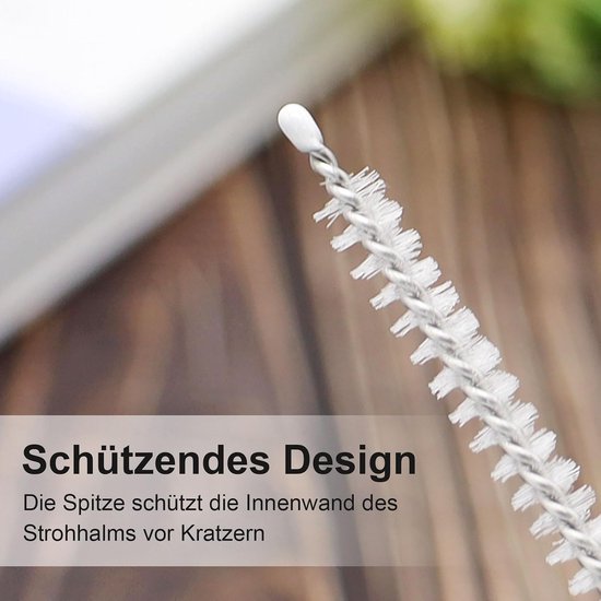 5 stuks stroborstel, reinigingsborstel, dunne flessenborstel, witte melkslangborstel voor theepotmondstuk, espressomachines (23 cm) — afbeelding 2