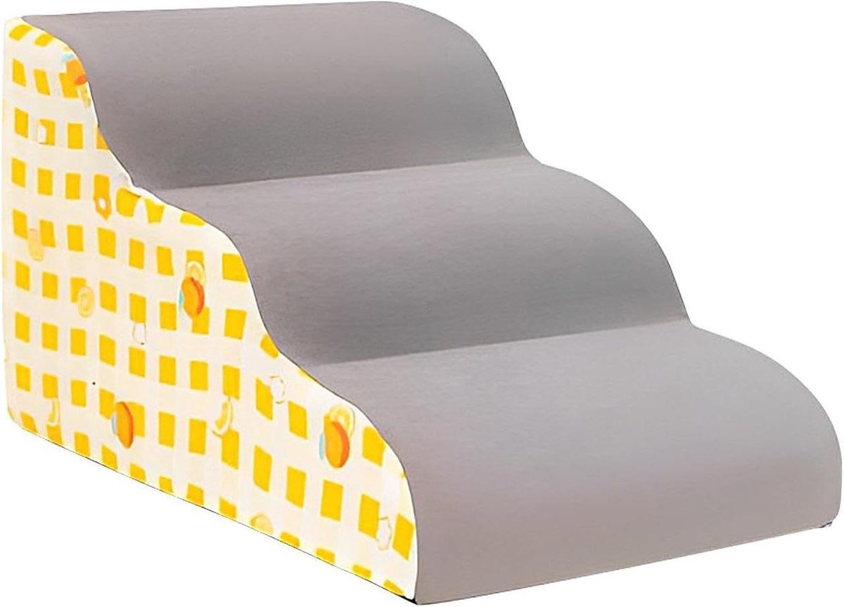 Hondentrap Schuim - Huisdierladder Opstapje - Huisdieren Assisteren - Antislip Bodem - 40 x 59 x 40 cm - Grijs