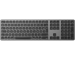 Bluetooth toetsenbord voor Mac AZERTY Frans, donkergrijs | Multi-apparaten met 3 kanalen, oplaadbaar, schaartoetsen voor Apple Mac Pro/Mini, MacBook Neo/Air, iMac Pro