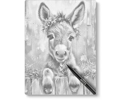 Âne | Peinture par points | 30x40cm | Peinture par points | Oh mon Dieu | Points points | Peinture au Diamond et Peinture par numéro alternative | Happy hobby