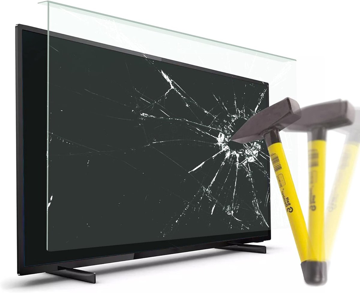 Tv-schermbeschermer, 127 beeldscherm (50 inch), televisiefilm voor LCD, LED, 4K OLED en QLED HDTV displaybescherming voor televisie, anti-schade tv-bescherming, opgehangen en vastgezet