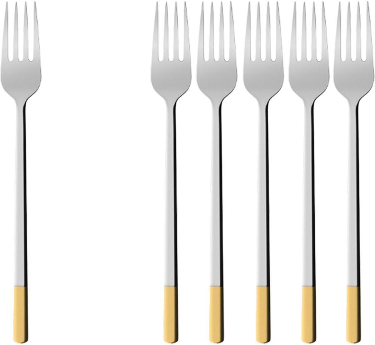 Tafelgabel Ella teilvergoldet 210 mm Set van 6