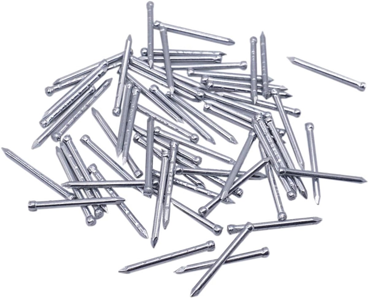 (Pack van 1000 stuks) Kleine kop 1,8 x 32 mm afwerkspijkers, verzinkt stalen nagels, nagels voor houtbewerking (1000, 1,8 x 32 mm)