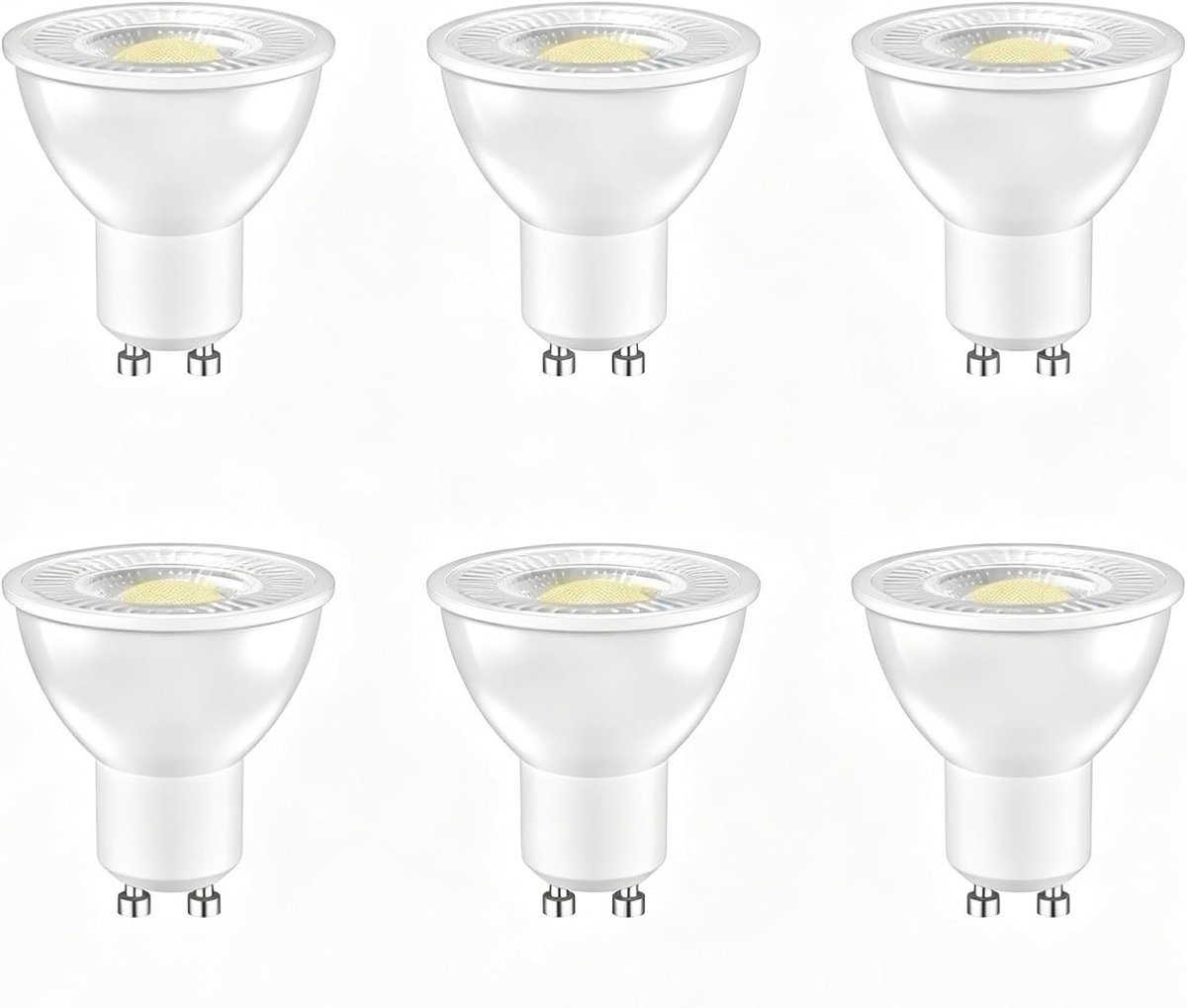 5W LED-lamp Koud Wit 6500K, Vervangt 50W Halogeenlampen, MR16 LED-lampen Spot, 500 lumen, Stralingshoek 120°, GU10 Reflectorlamp, Niet dimbaar, voor Landschap Inbouw, Rail Verlichting, 6 Stuks