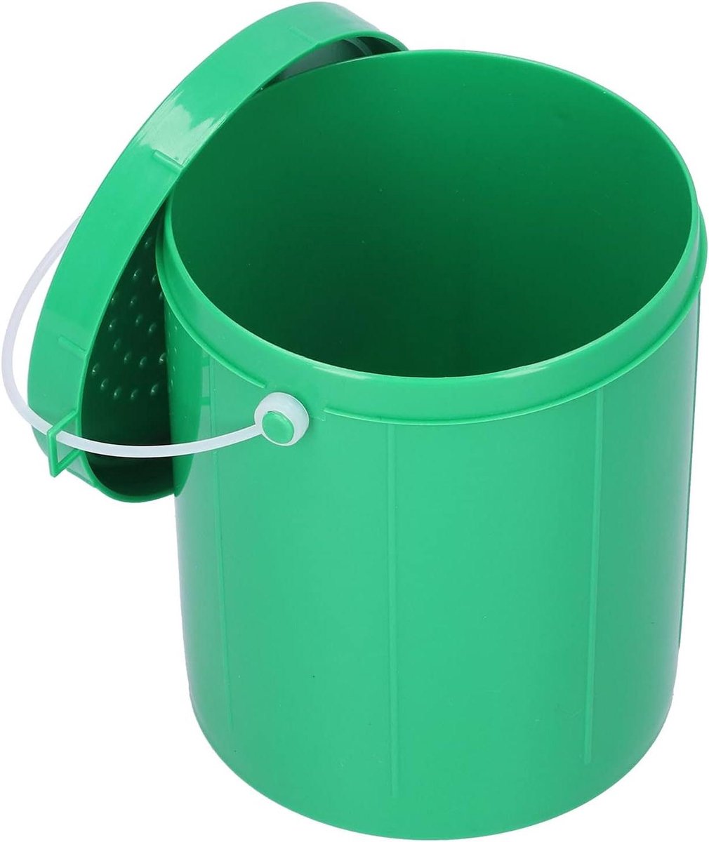 Plastic Visemmer - Kunstaasdoos Regenwormen - Buitenvissen - Ademend Ventilatieontwerp - 12x10x9cm - Groen
