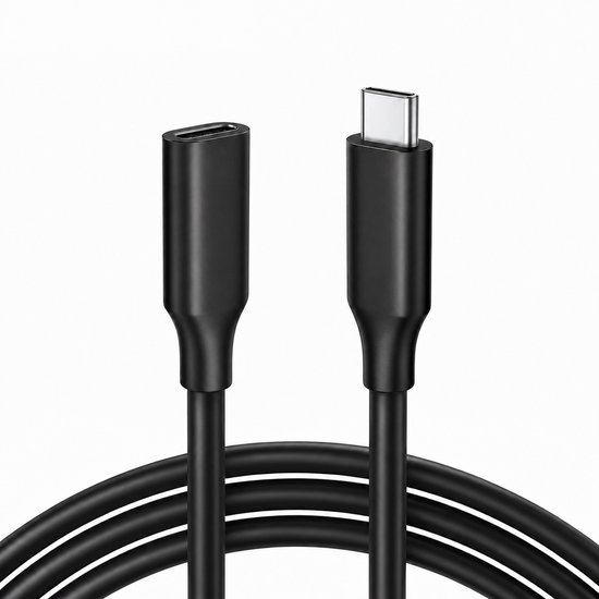 USB-C 3.1 Gen2 verlengkabel 3m 10Gbps 60W snelladen 4K video Male-Female voor iPhone 15, MacBook, Galaxy S24