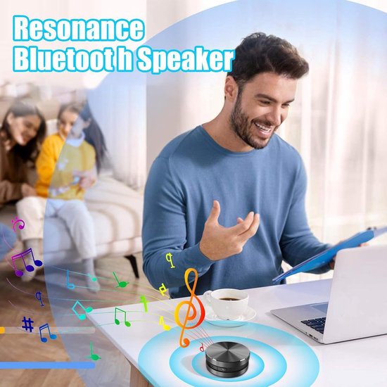 Draadloze Botgeleidingsspeaker - Resonantie speaker - Muziek in de douche - Krachtige zuignap - 5x5x2.5cm - Zwart — afbeelding 3