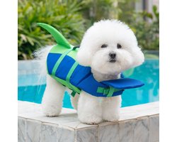 Gilet de sauvetage pour chien - Taille S - gilet de sauvetage pour chien - Maillot de bain réglable pour chien - Gilet de natation pour chiens - pour petits chiens - Bleu vert