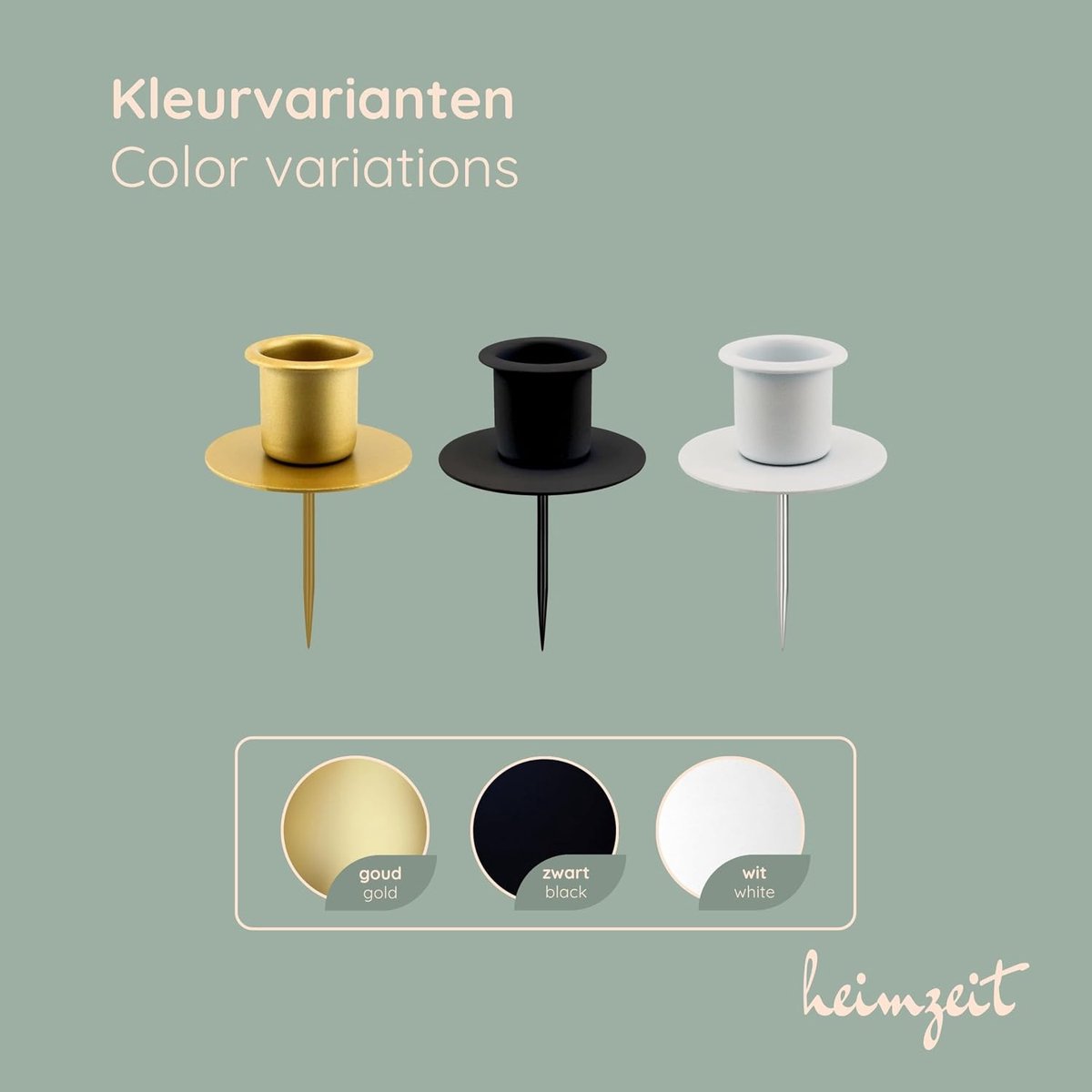 SnelShoppen - Candle Holder voor Tafelkaarsen en Kaarsenstandaards [4 Stuks] Zwart, Stijlvol Design, Kaarsenhouder voor Adventskrans voor Elegante Kam