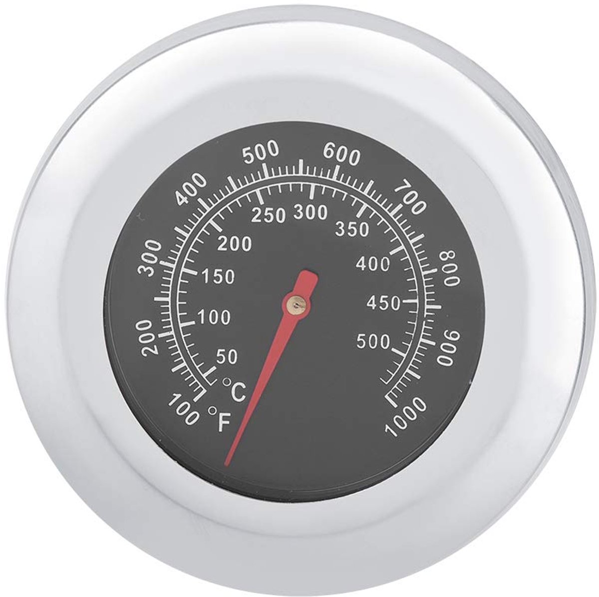 SnelShoppen - RVS Oven Thermometer voor Keuken en Grill, Temperatuurmeter 50-500 °C, Groot Wijzerplaat, Lange Rode Wijzer