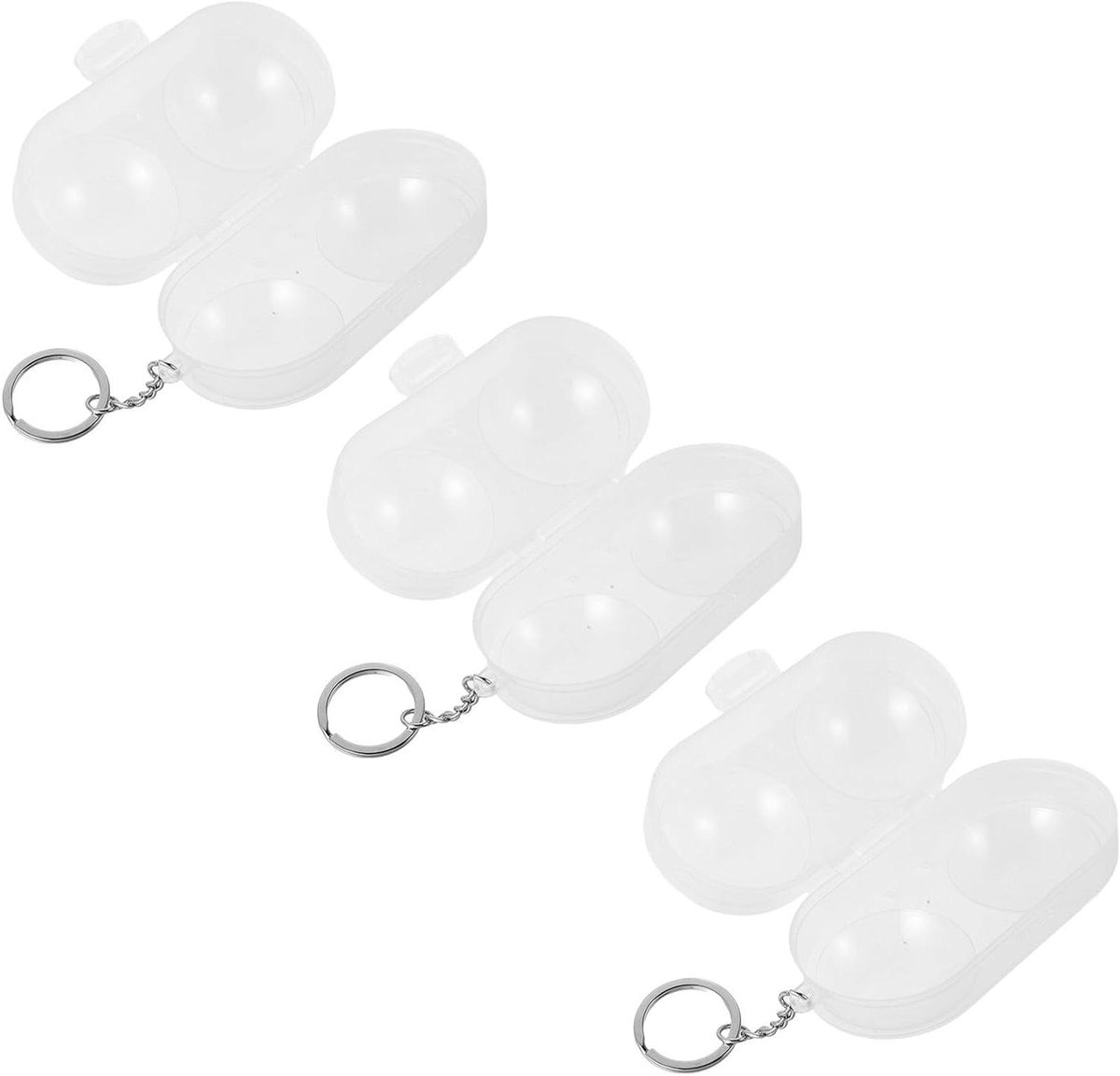 Pingpongbal Opbergdoos - Tafeltennis Beschermhoes - Sport Organisatie - Antislip Sleutelhanger - 3 Stuks - Transparant