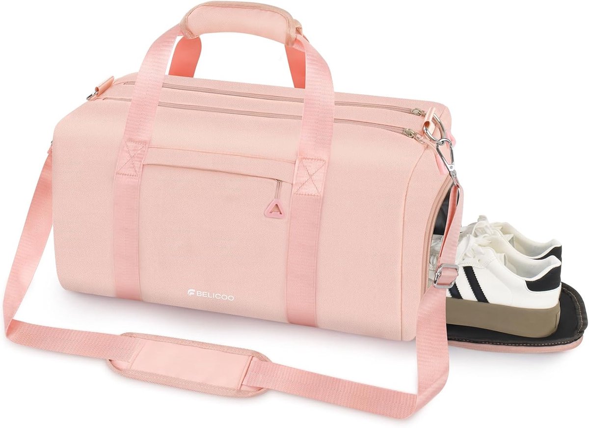 SnelShoppen - Sporttas voor Mannen 35 Liter, Vouwbare Reisbag met Schoencompartiment en Vochtcompartiment, Kleine Weekendtas voor Vrouwen voor Vakanti