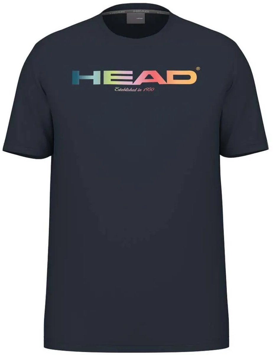 Tennisshirt HEAD Men Rainbow Tee Blauw