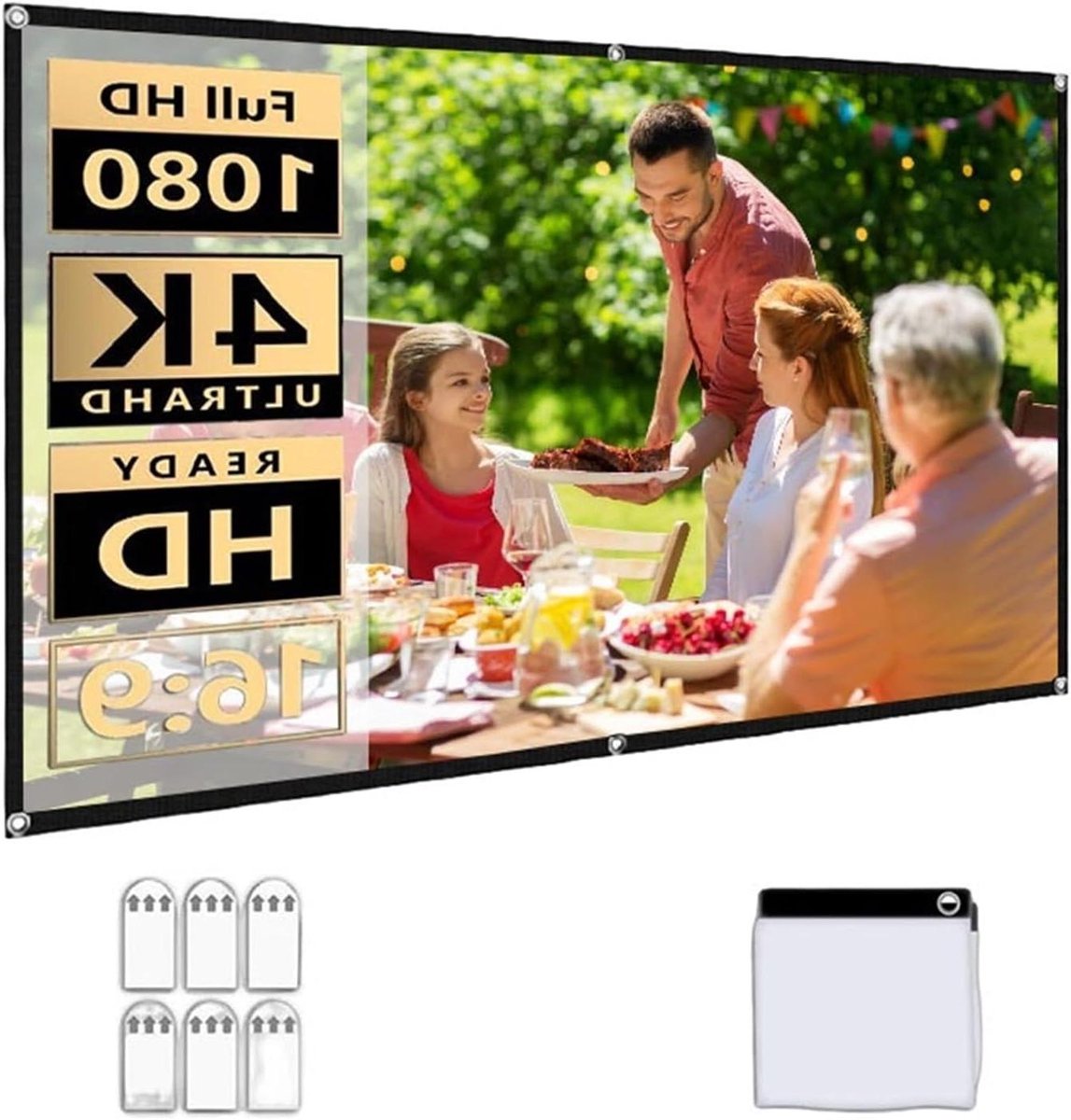 Projectiescherm - Scherm Gordijn - Thuisbioscoop - Anti-licht - 120 inch - Wit