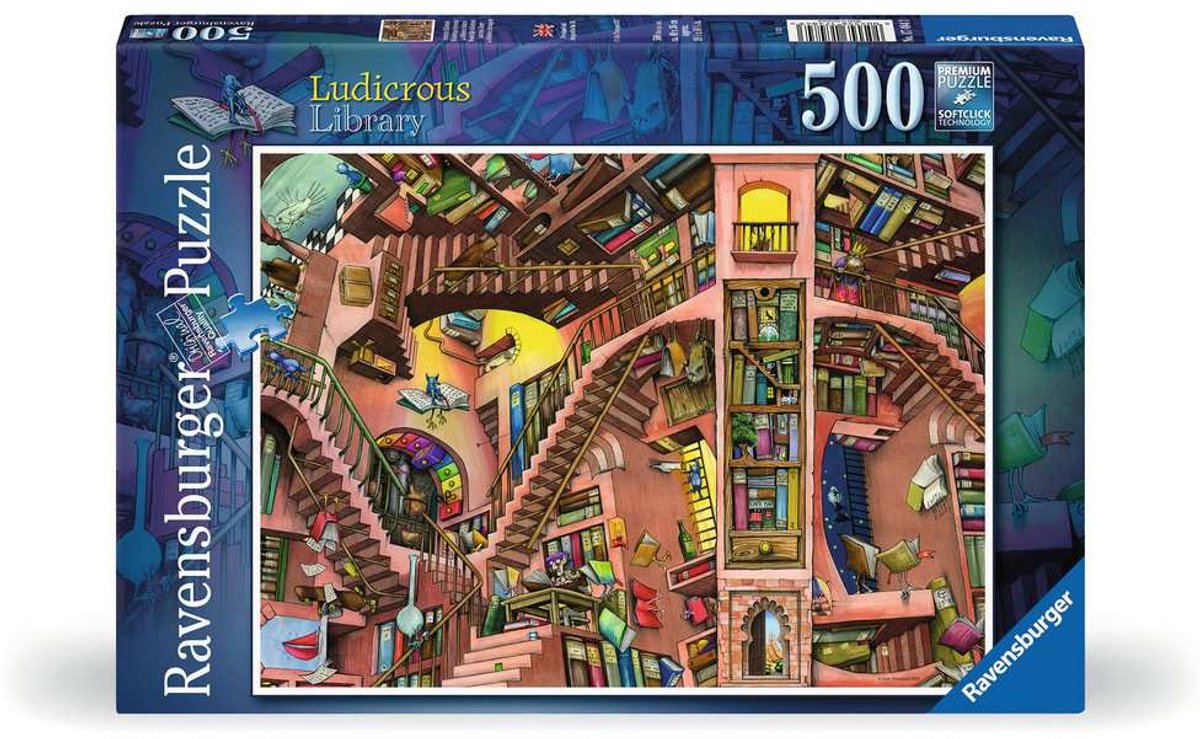 Ravensburger Puzzel De Belachelijke Bibliotheek - 500 stukjes