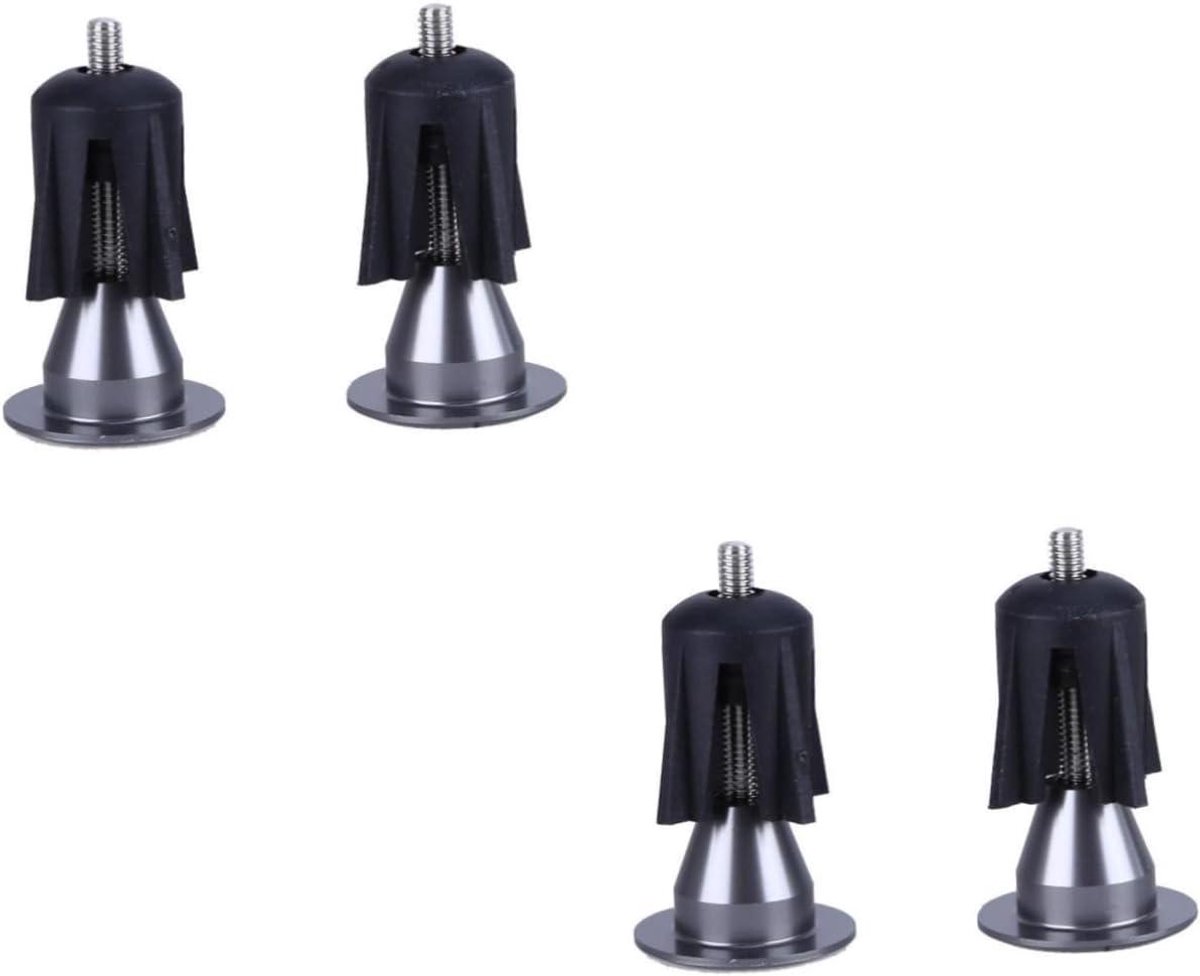 Fietsstuurdoppen - Handvatdoppen Stuurpluggen - Fietsen Beschermen - Aluminiumlegering Rubber - 2.5 cm - Zilver