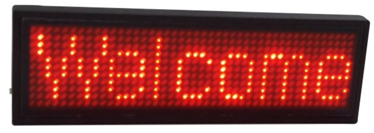 GYW Smart LED badge - Rood - 6mm x 30mm x 93mm - Bluetooth Verbinding - App Besturing - Personaliseerbaar Display