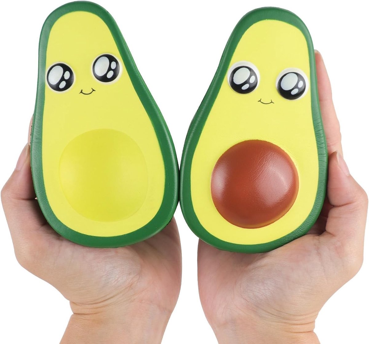 2 Stuks Avocado Squishies - Slow Rising Stress Relief Speelgoed, Kawaii Geurige Fruit Toys voor Kinderen en Feestjes