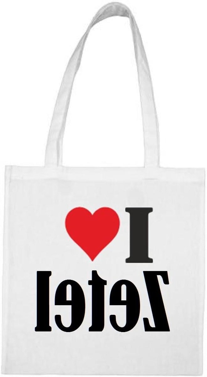 Shopping tas - Sporttas schooltas - Boodschappen doen - 100% katoen - 38x42cm - Wit