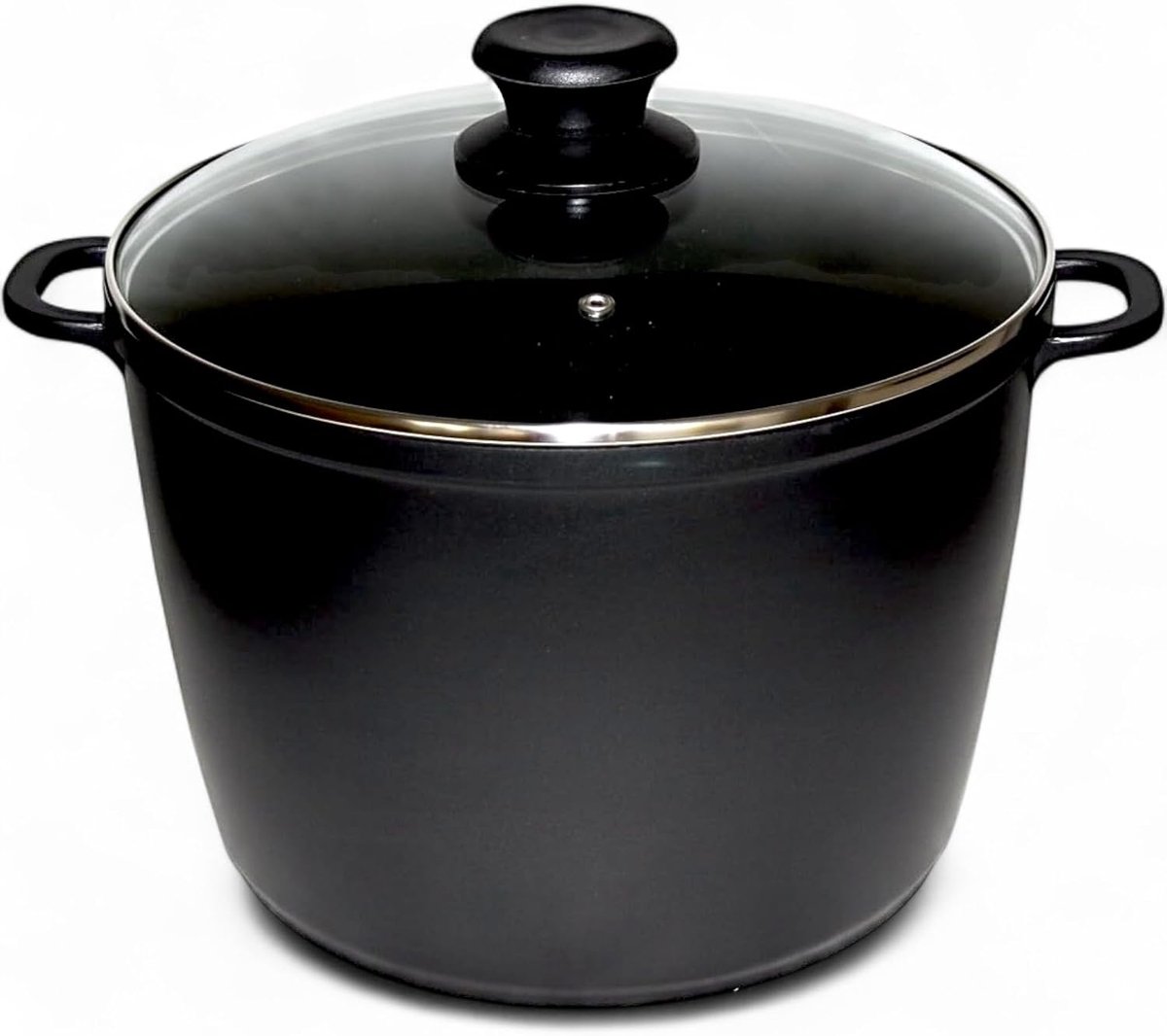 SnelShoppen - Kookpan 6.8 l, aluminiumlegering met anti-aanbaklaag, diameter 24 cm, hoogte 18 cm, zwart, geschikt voor gas, elektrisch, keramisch en i
