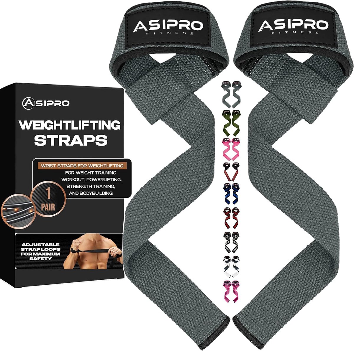 SnelShoppen - Gewichtheffen Straps Gym Gewichtheffen Riemen Gepolsterde Lifting Straps Fitness voor Deadlift Gewichtheffen Straps voor Gewichtheffen,