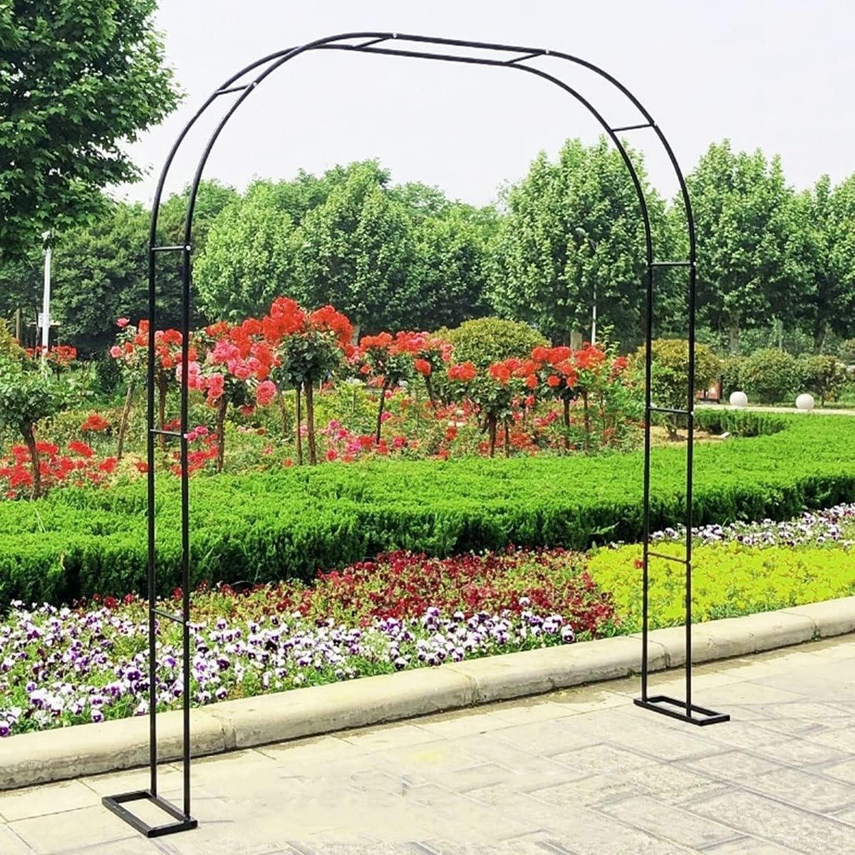 Metalen Tuinboog - Plantensteun - Planten Klimmen - Weerbestendige Coating - 180x220cm - Zwart
