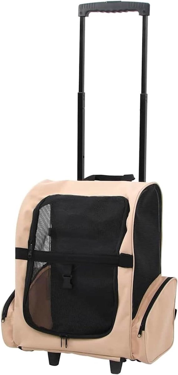 Multifunctionele Dieren Trolley - Reiswagentje Huisdier - Comfortabel Reizen - Inclusief Rugzak Functie - 40 x 25 x 53 cm