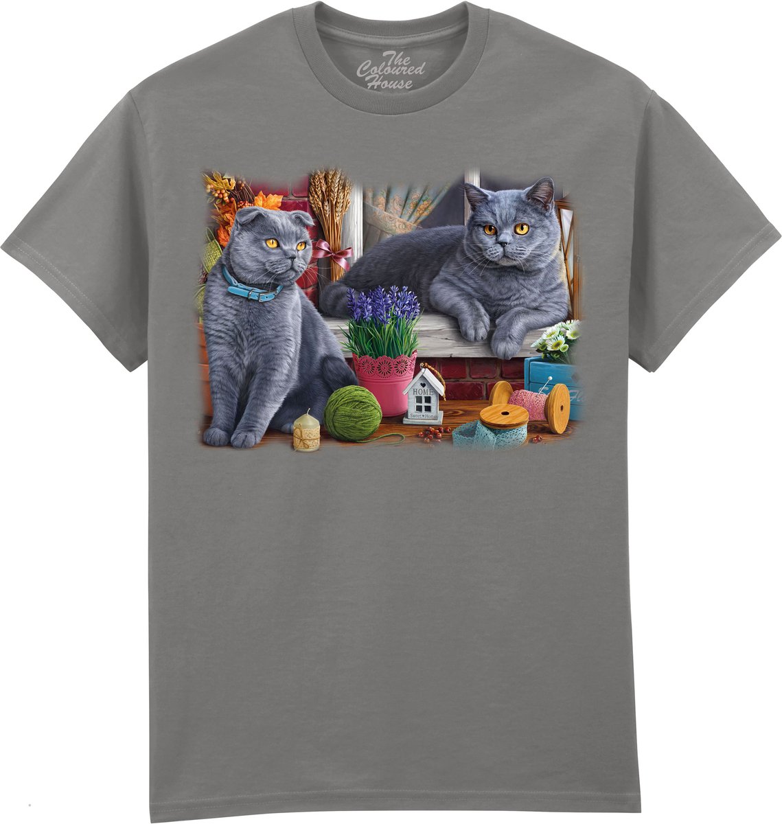 Britse Korthaar Katten British Cats The Coloured House T-shirt XL