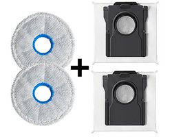 2 x mop - dweildoek + 2 x stofzuigerzak zak voor Dreame X60 ultra max