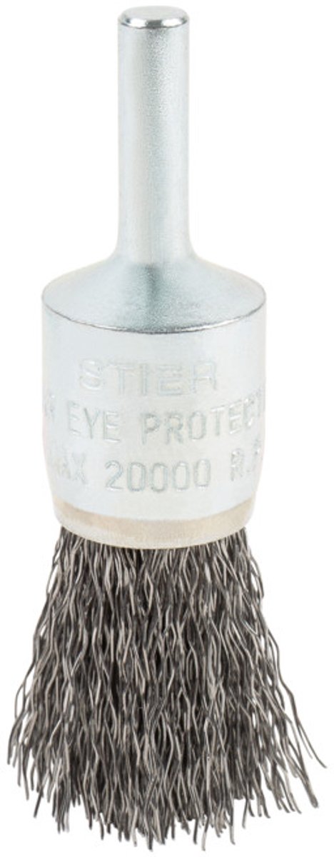 STIER penseelborstel ø 19 mm, schacht-ø 6 mm, 0,3 mm, gegolfd, staal
