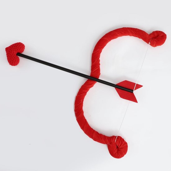 Cupido Kostuum - Boog en Pijl Set - Themafeest Aankleding - Romantisch Accessoire - 41 x 20 cm - Rood — afbeelding 3