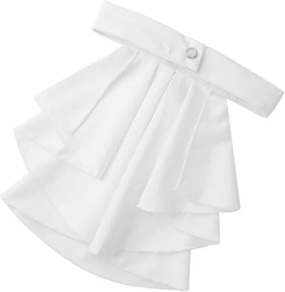 Elegante witte Jabot-stropdas met volant en valse kraag voor middeleeuwse en renaissance kostuums, perfect voor feesten en thema-events