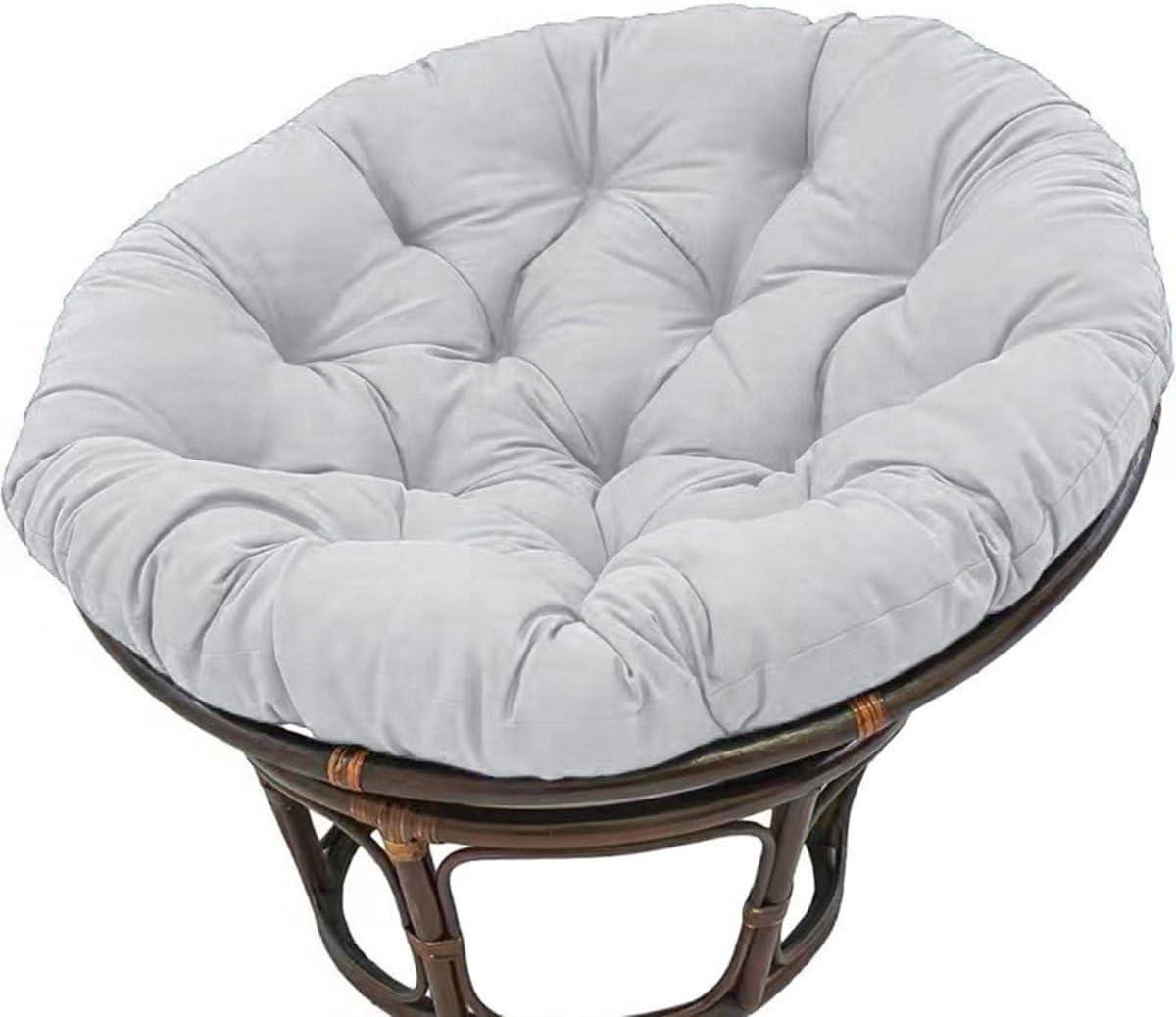 Rond Hangstoelkussen - Buitenkussen Rotanstoel - Comfort Verhogend - Dubbele Spleettechnologie - 80 x 80 cm - Grijs