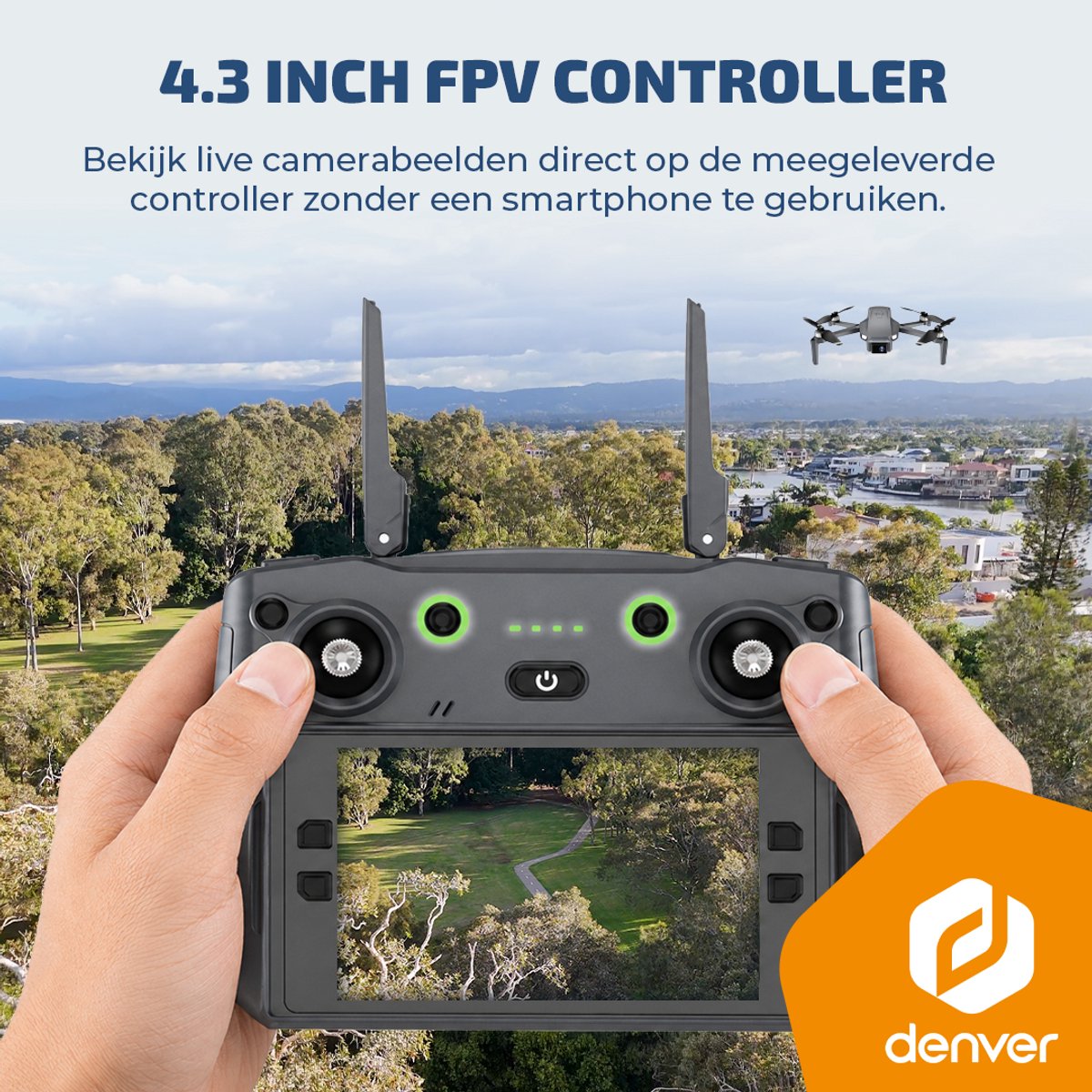 Denver Drone met GPS en Camera - Besturing via controller met 4 inch scherm - 3K video & 4K foto thumbnail 5