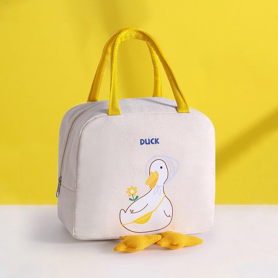 Geïsoleerde lunchtas - Stijlvolle lunchbox - Lunch meenemen - Lekvrij en warmhoudend - 25x22x6 cm - Beige — afbeelding 2