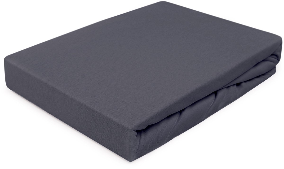 Darymex Jersey Classic - Hoeslaken - 100% Katoen - Met Elastiek - Voor Matras tot 5 cm - 70x140 cm - Antraciet