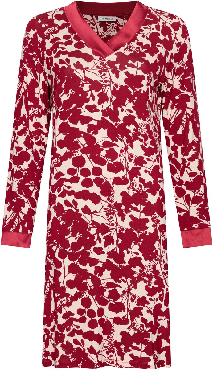 Pastunette Premium - Nachthemd - Scarlet Bloom - Viscose - Rood/Ecru