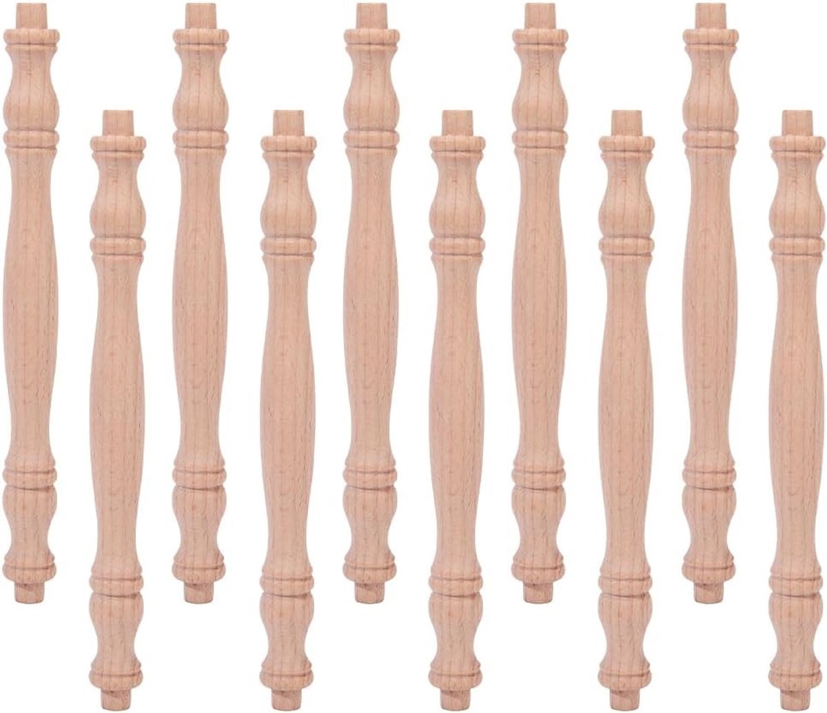 20 Stuks Mini Decoratieve Houten Balusters 19,5 x 1,8 cm voor Doe-Het-Zelf Projecten, Meubels en Leuningen, Onbeschilderde Knutselspindels