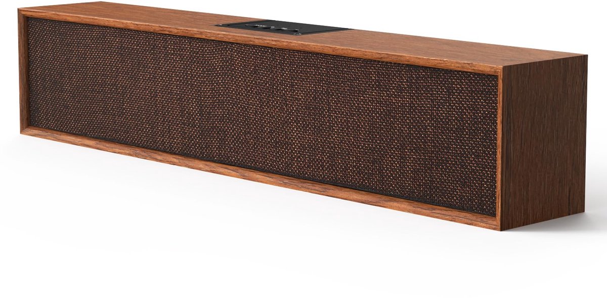 SnelShoppen - Bluetooth soundbar van hout voor pc, draadloos geluidssysteem met krachtige audio, compact design, ideaal voor gaming, films, muziek en