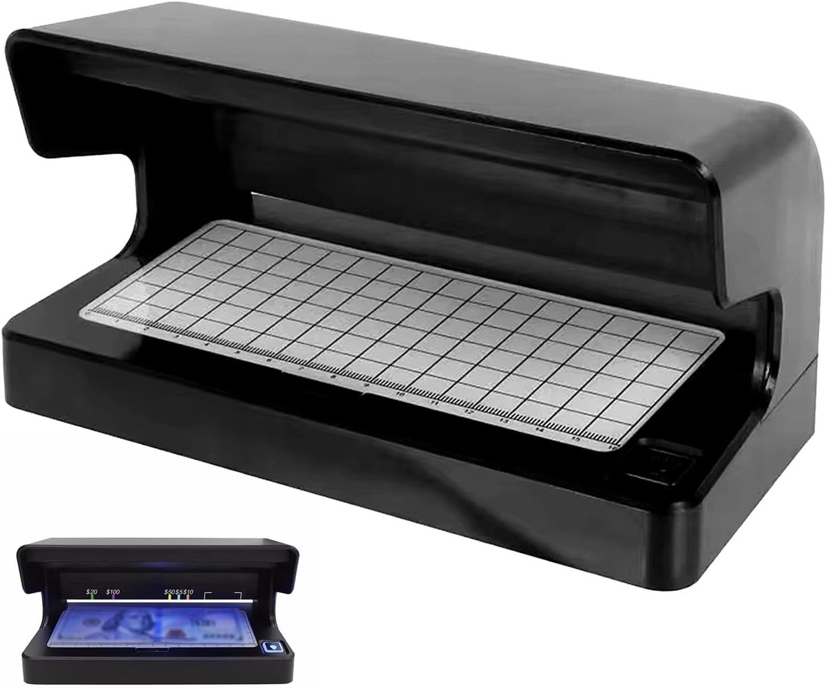 Professionele Valsegeldtester met UV-LED Licht voor Bankbiljetten, ID en Kaarten, Geldcontroleapparaat voor Betrouwbare Identificatie van Valse Bankbiljetten en Documenten