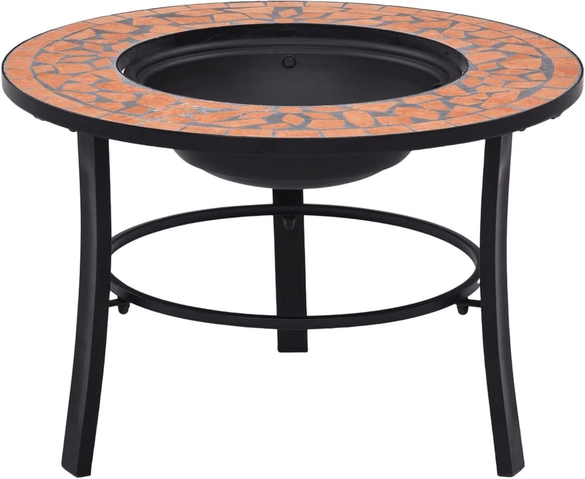 Mozaïek Vuurkorf - Terracotta Kuil - Tuinverwarming - Met BBQ rooster - 74 cm - Terracotta