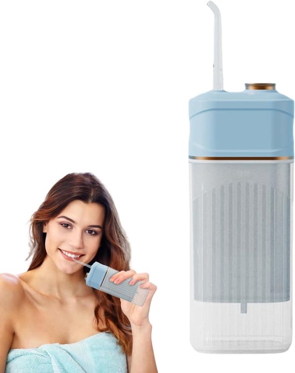 Draagbare waterflosser, 200 ml draagbare waterflosser, elektrische waterflosser met 3 standen, oplaadbare tandreiniger, geschikt voor dagelijks gebruik onderweg en 's nachts...