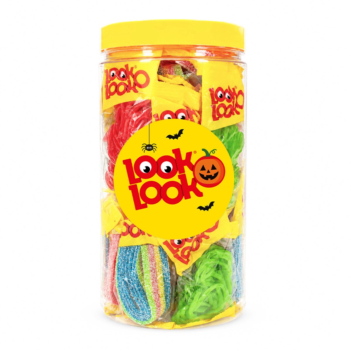Look-O-Look 645g snoep mix - Halloween Candy Top Mix - snoeppot met uitdeelzakjes - 4 variëteiten - snoepzakjes voor Halloween