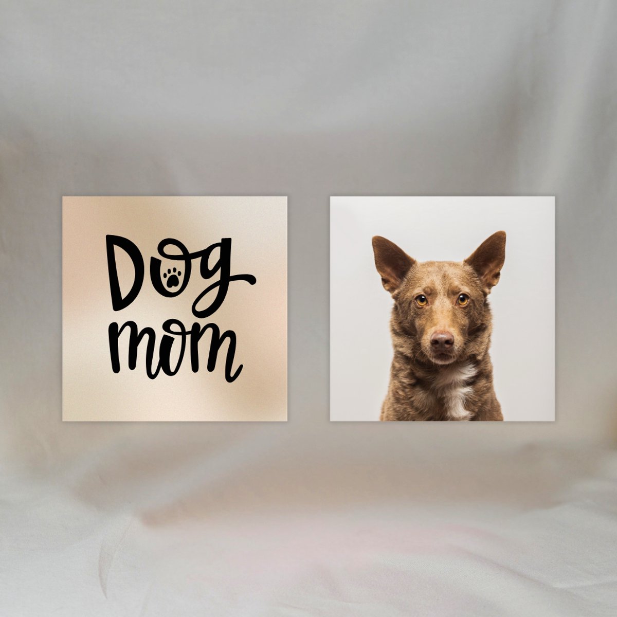 Dog mom cadeau met foto - Gepersonaliseerd cadeau foto - 2x Magneet met tekst en eigen foto - Magneet cadeau foto voor hondenliefhebbers - 5x5 cm - Magneet voor koelkast